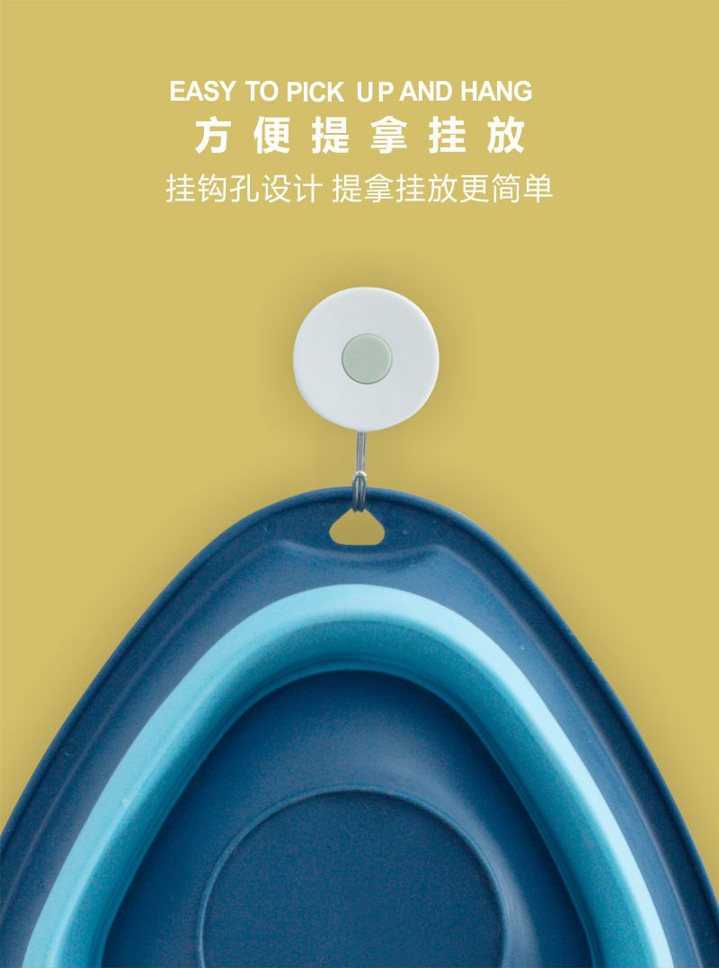 Wholesale of large-capacity telescopic rice washing sieve, kitchen plastic triangular vegetable washing basin, household hanging water draining basket with handle pic 7