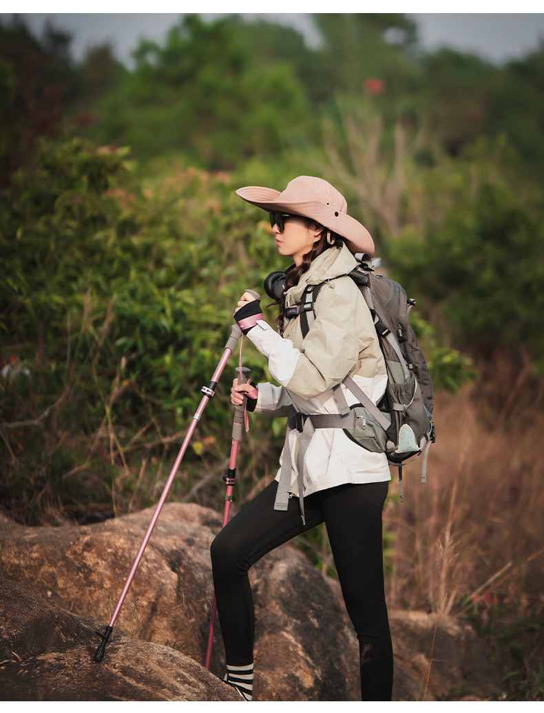 碳纤维登山杖可折叠女款手杖户外徒步装备超轻爬山铝合金伸缩杖详情22