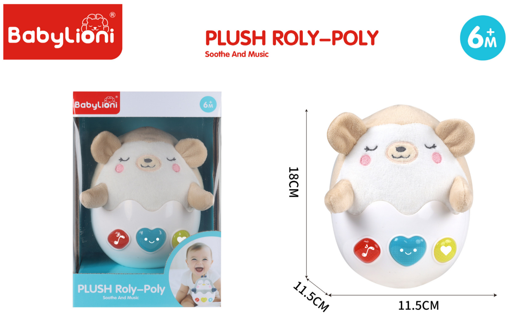 Cross-border infant and toddler audio-visual shaking music soothing doll educational early education plush fabric doll gift mascot pic 4