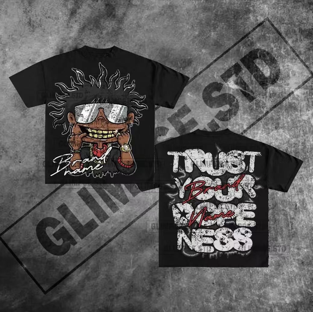 cartoon graphic T-shirt Y2k top Korean gothic men's clothing详情1