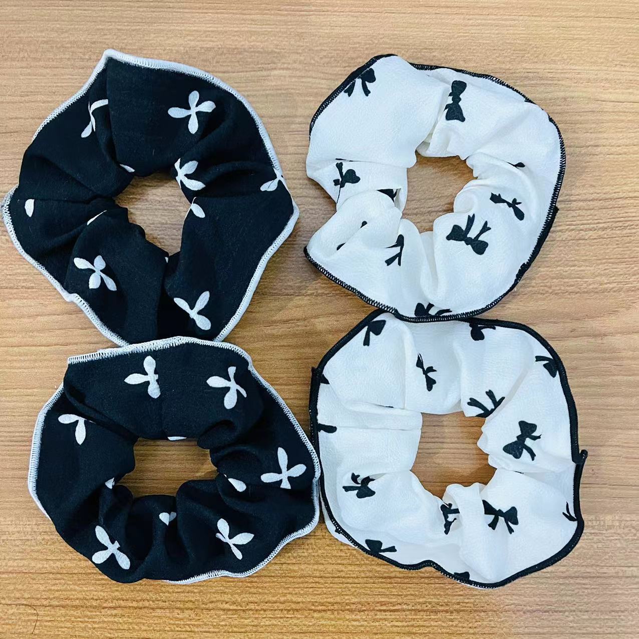 【 Zone 1-11 】 No. 207, black and white fringed hair band, 100 yuan per bundle, Goddess style, Korean style, sweet and elegant, bow pleated edge, large intestine circle, French cross hair band, 1 yuan or 2 yuan pic 8