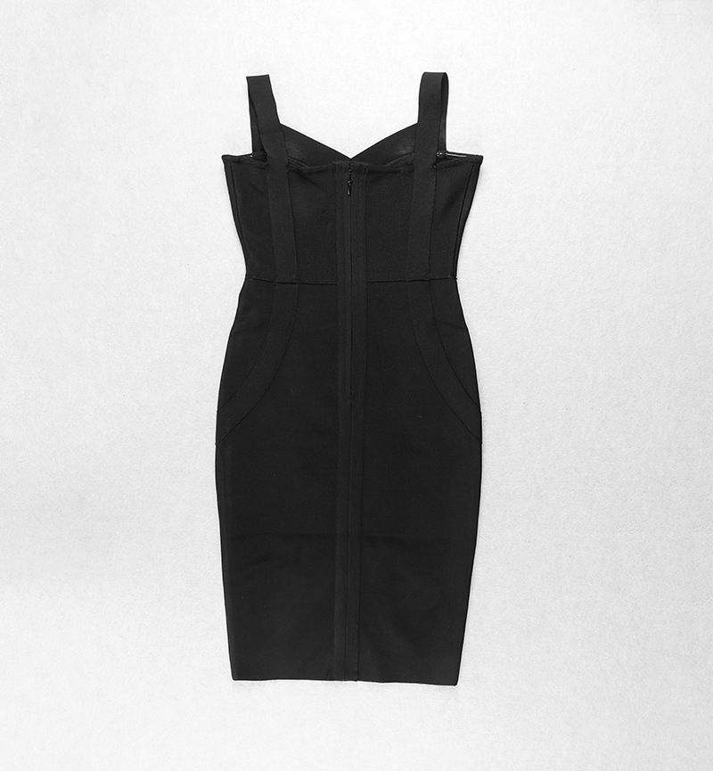 绿色清新性感跨境货源爆款单品吊带绷带连衣裙Club dress详情14