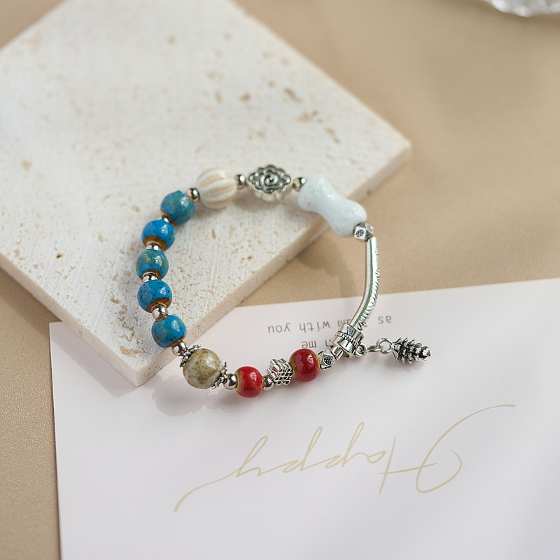 景德镇陶瓷手串新中式饰品批发陶瓷手串10元3串手链女百搭高级感详情17