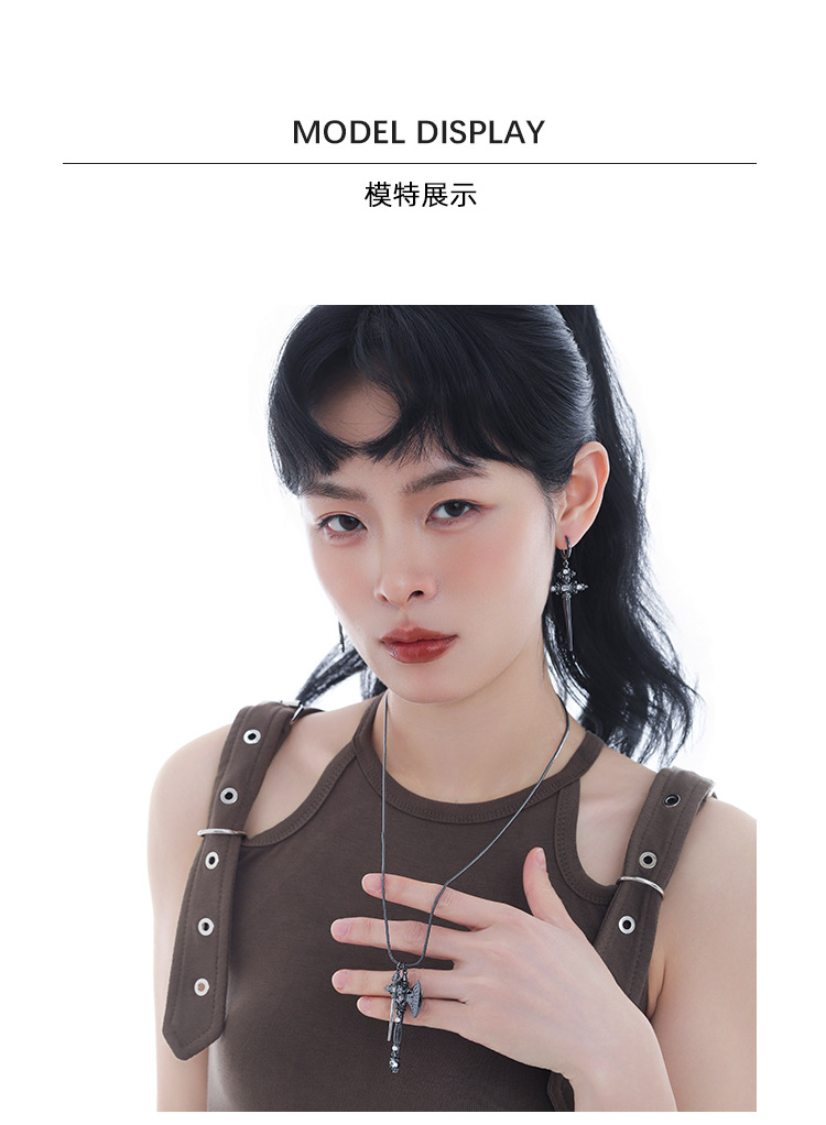 【定制】斧刃裁决系列耳环女款时尚简约冷淡风百搭日常耳钉耳饰品 pic 6