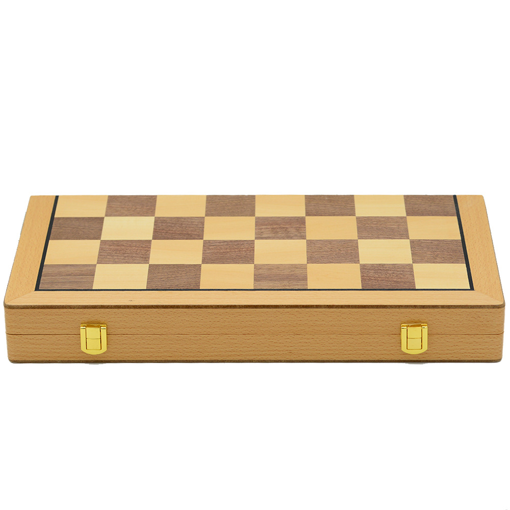 39cm magnetic chess, pine wood, double rear foldable board game toy, cross-border chess pic 7
