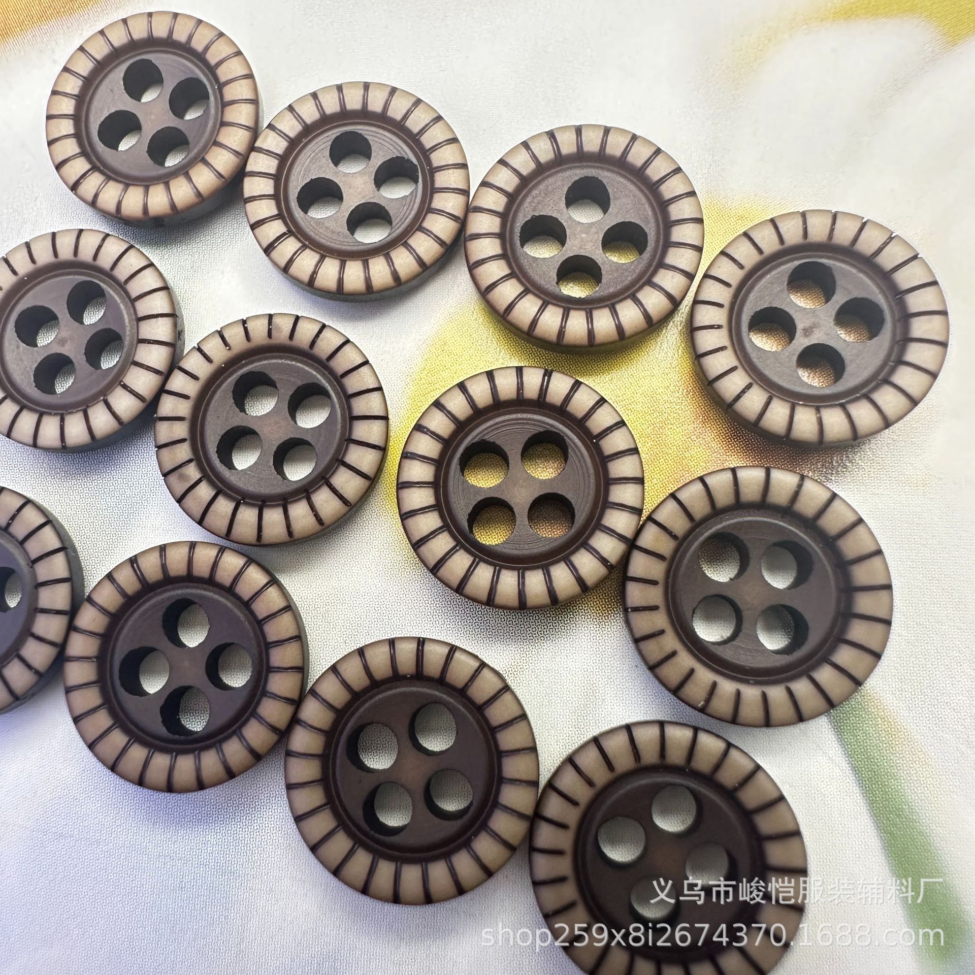 衬衫纽扣四眼两眼小香风尼龙衬衣扣复古仿木头扣装饰小扣子详情7
