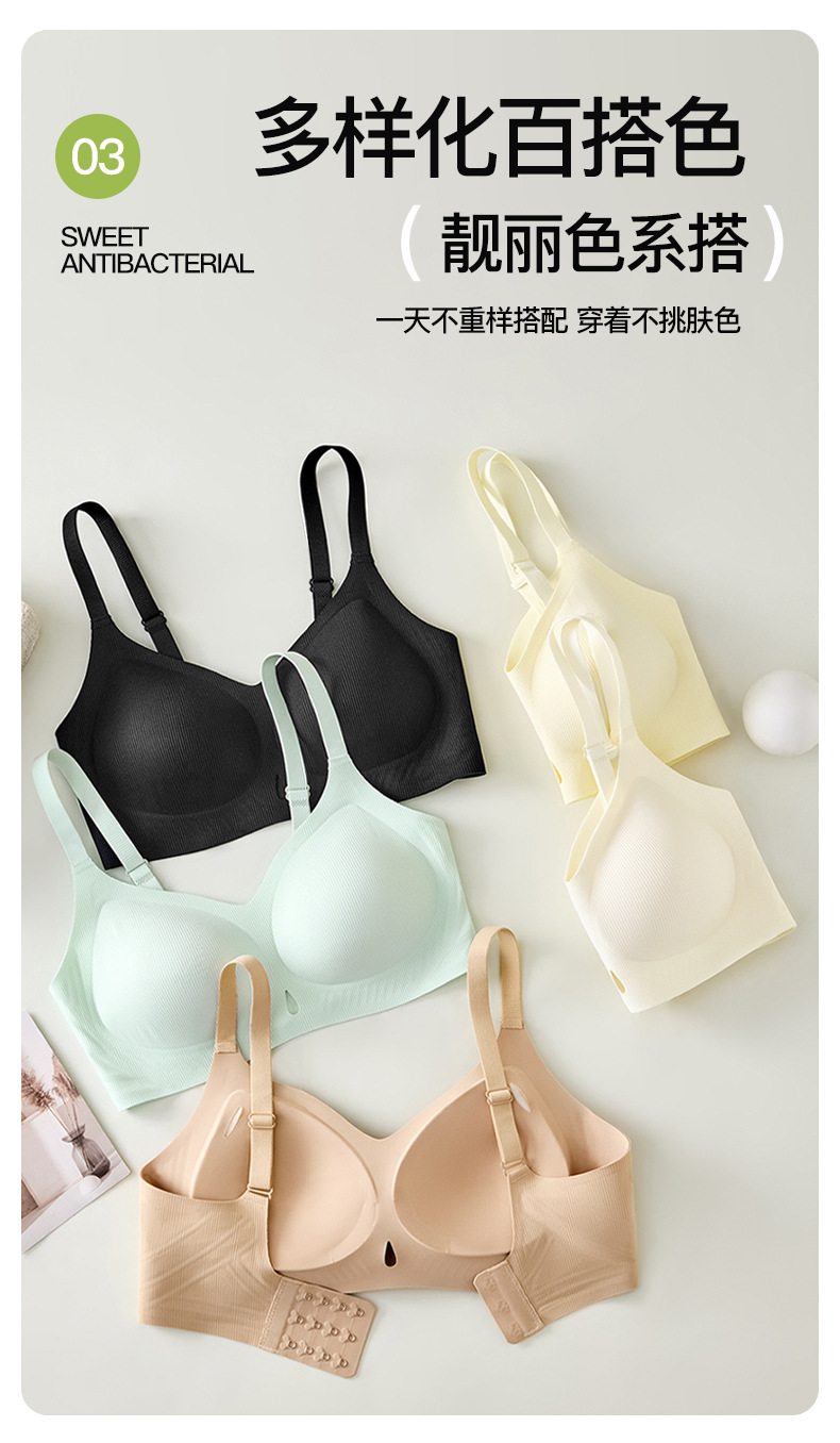 Yixingyao jelly strip lifting soft support underwear small chest upper support gathers seamlessly to tuck in the secondary breasts semi-fixed cup bra pic 20