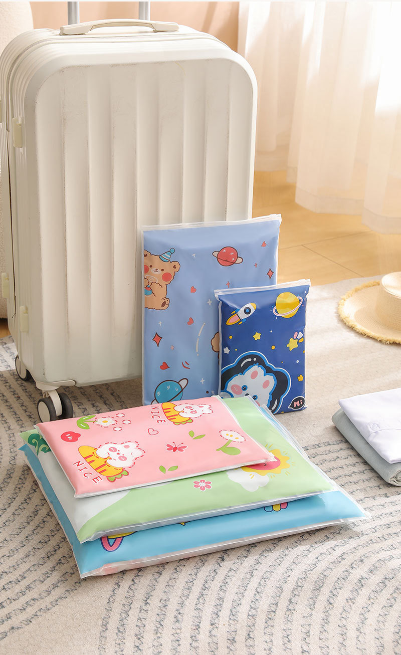 Travel storage bags, clothes organizing bags, kindergarten clothes sealed bags, thickened luggage classification portable pull-edge bags pic 15