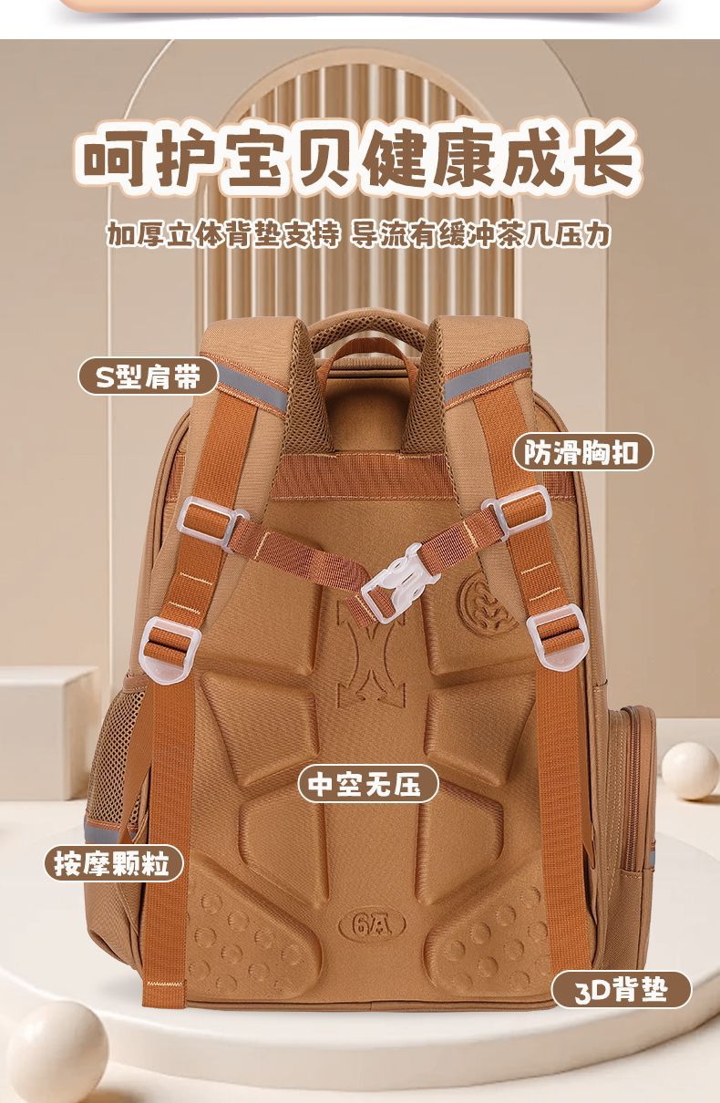 Kapibala durable Schoolbag for Girls, new dirt-resistant student cartoon cute backpack, large-capacity pressure-reducing backpack pic 8
