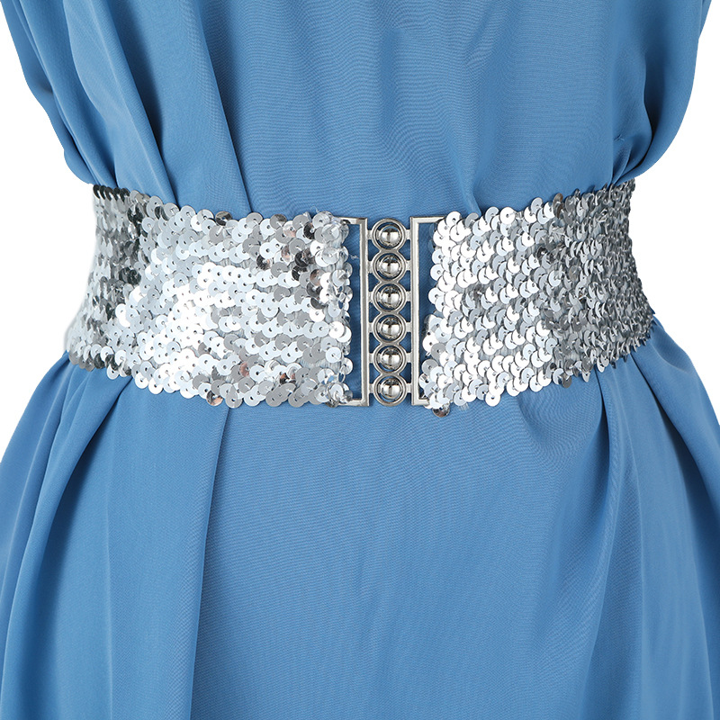 欧美风腰带女士高级感鱼鳞亮片腰封女式百搭装饰束腰外穿女裙腰封详情16