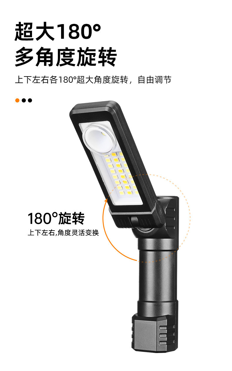 New cross-border multi-functional portable multi-angle folding work light, multi-source strong light head lamp, long-lasting magnetic suction lamp pic 16