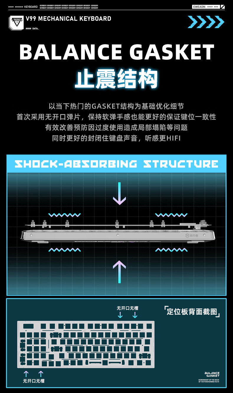 前行者v99透明无线蓝牙机械键盘三模女生办公游戏RGB客制化显示屏详情5