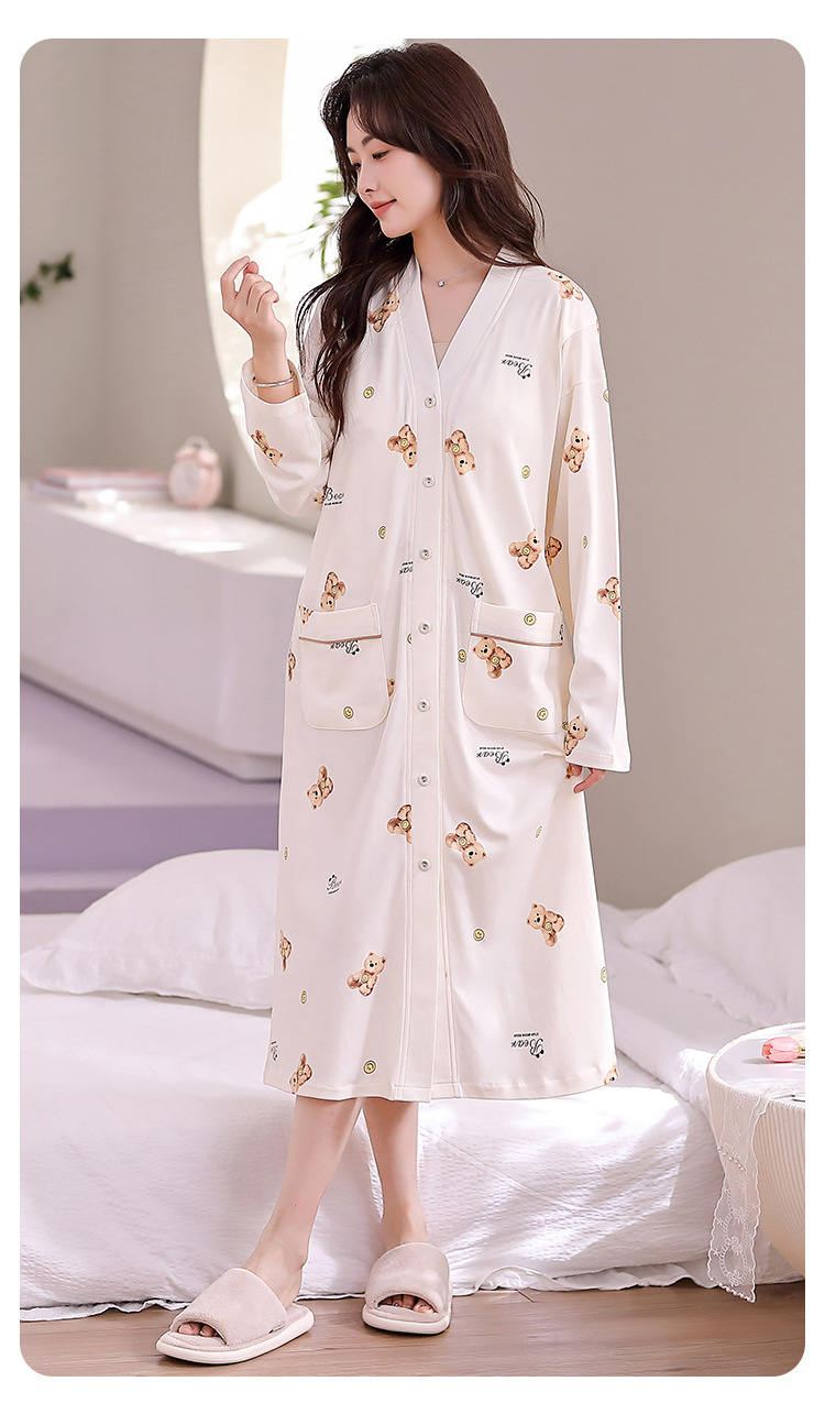 孕妇待产裙夏季带胸垫纯棉a类月子服睡衣裙产后产妇产房生产检裙详情13
