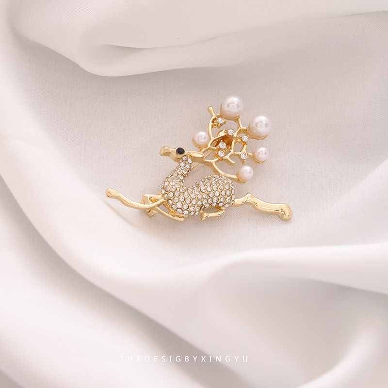 蝴蝶胸针高级感轻奢批发简约气质固定衣服别针西装珍珠服饰配件详情15