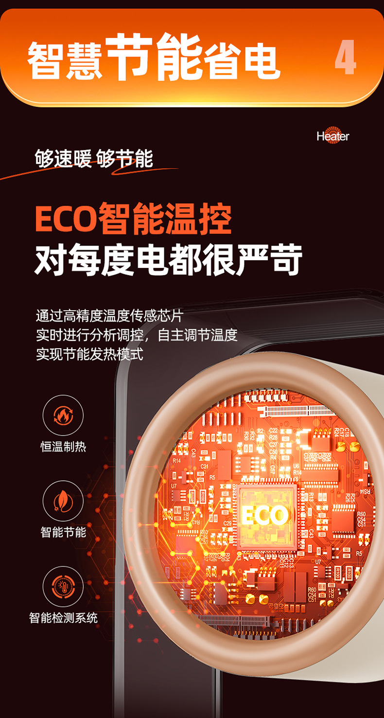 新品桌面取暖器快热办公室智能热风机便携式小型暖风机宿舍跨境详情18