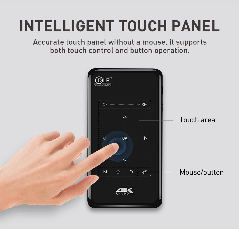 4K高清DLP迷你智能微型投影仪便携式家用投影机安卓手机投影仪详情3