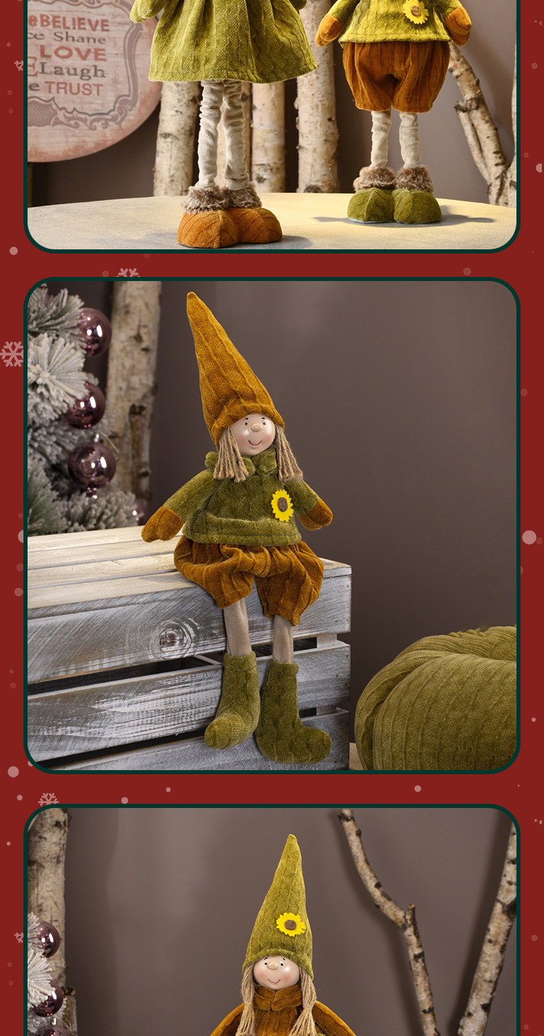 跨境新款可爱黄帽可伸缩天使女孩摆件儿童毛绒玩偶礼物圣诞装饰品详情13