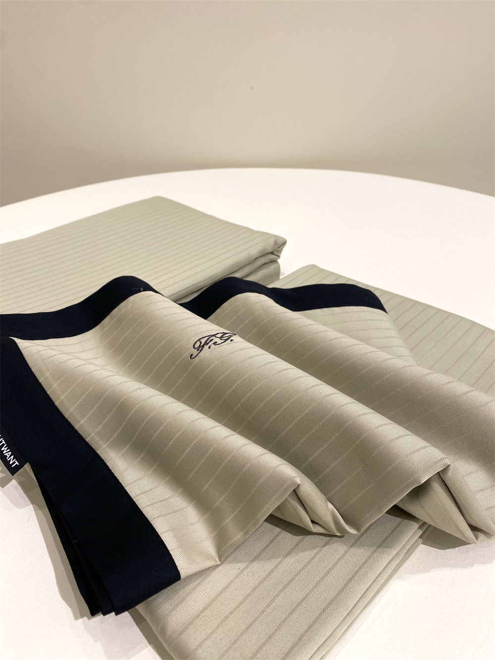 提花四件套A类芙蕾雅简字母刺绣四季款全棉被套床品详情12