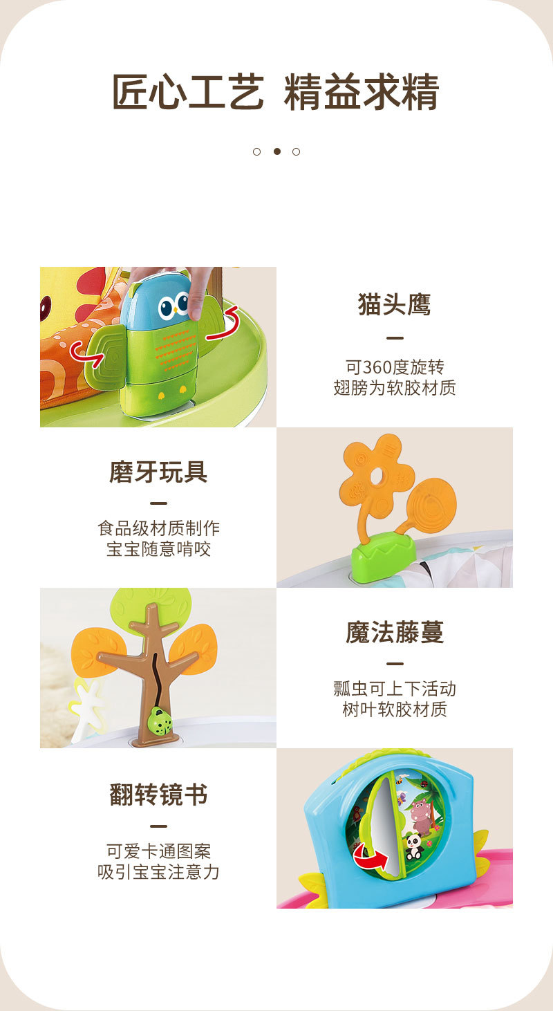 Cross-border three-in-one baby bouncy chair, fitness frame, multi-functional baby walker, jumping chair, toy, sports and leisure pic 14