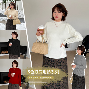 伊诺大码女装深蓝宽松设计感植绒牛仔裤2025冬保暖显瘦长裤433776详情10