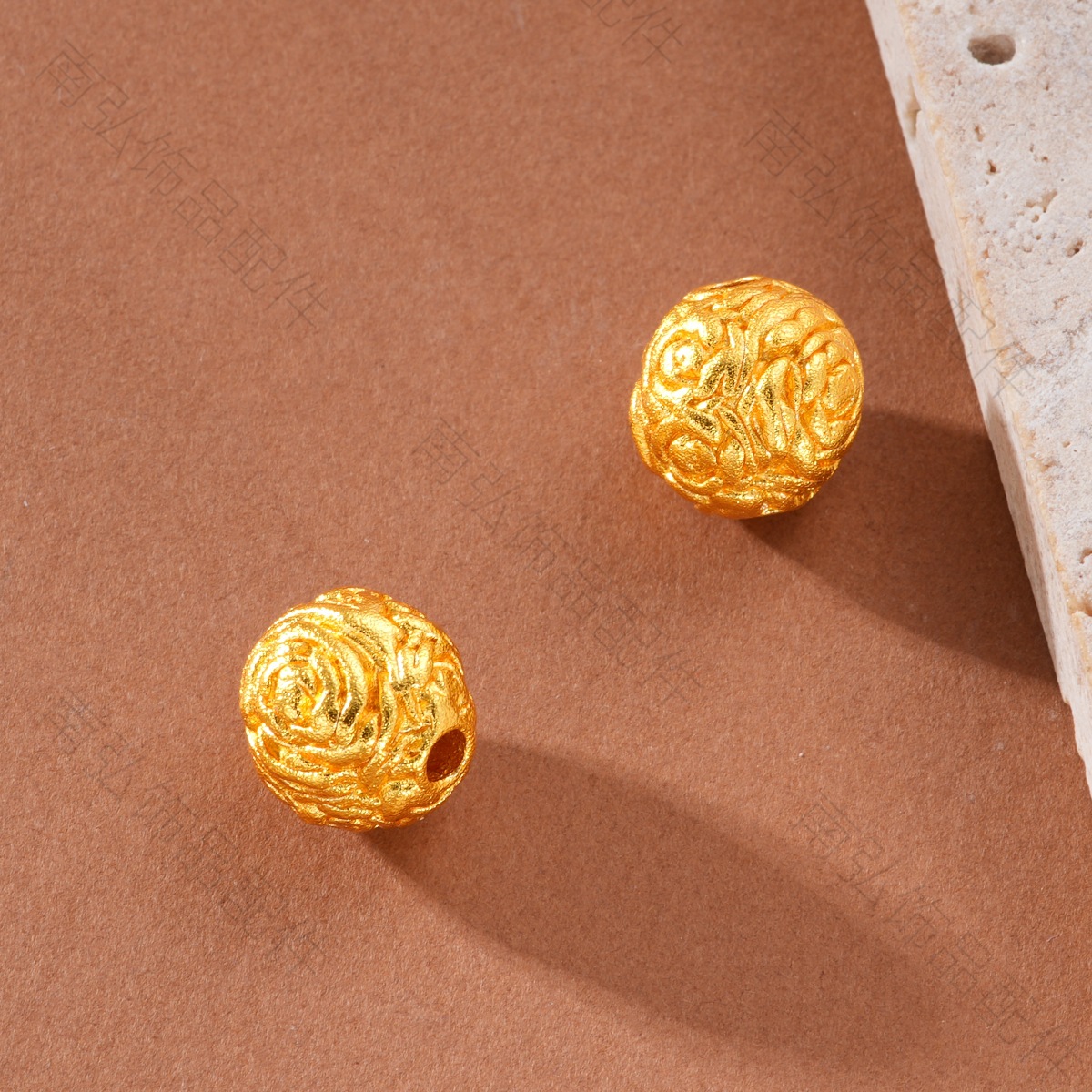 Ancient-style Vietnamese sand gold color-preserving rose large spacer beads high-end DIY bracelet necklace jewelry accessories pic 14