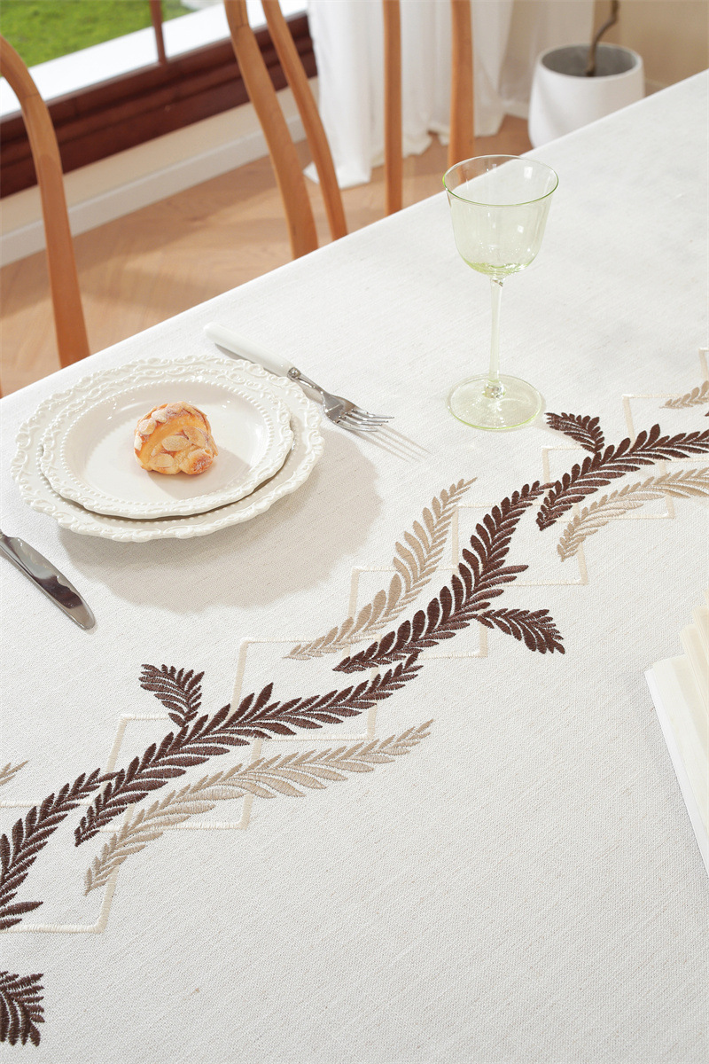 Amazon cross-border embroidered checkered flower tassel tablecloths, rectangular coffee tables, tablecloths and table coverings manufacturer embroidery pic 59