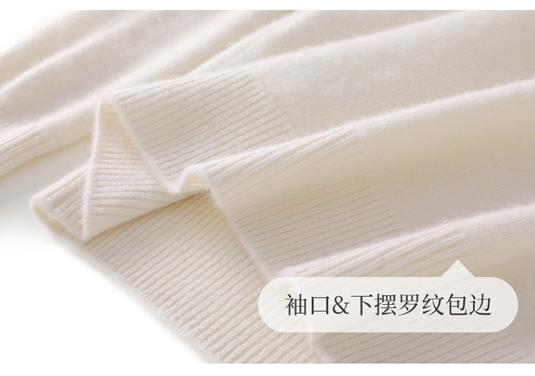 Semi-high-neck cashmere sweater for women, thick solid color, versatile, loose, slimming, soft and skin-friendly, autumn and winter knitted base sweater pic 7