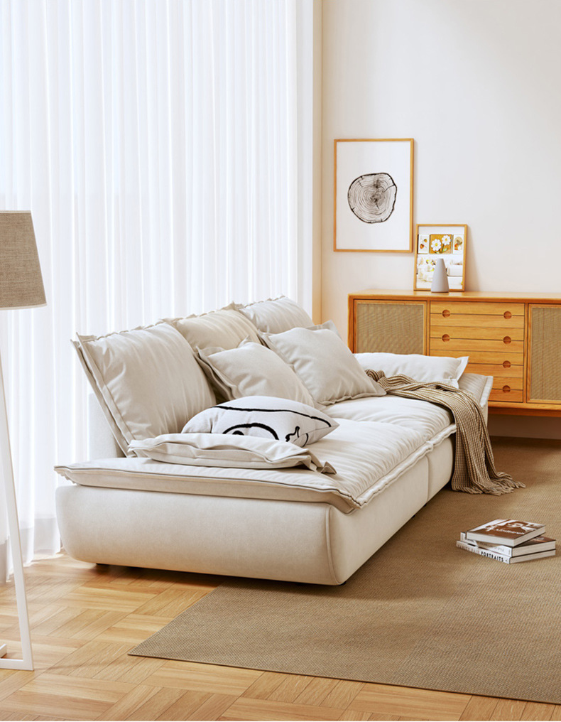 意式简约科技布艺沙发客厅小户型三人位直排奶油风网红帆船沙发详情7