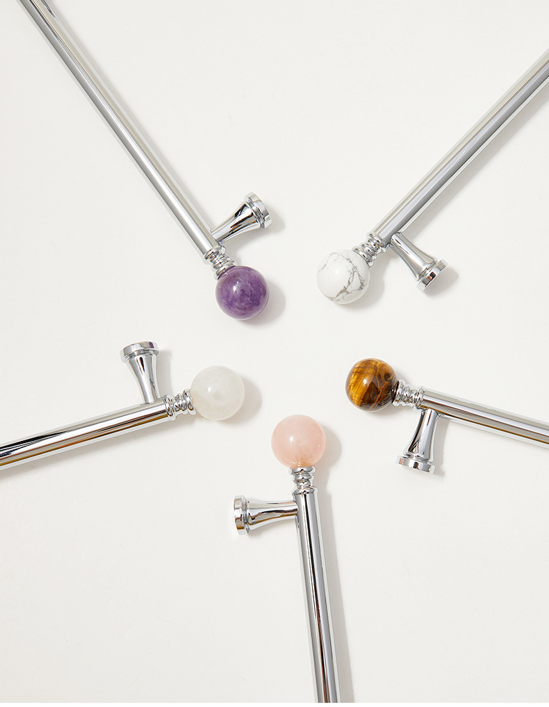 Modern, simple and durable indoor door handle with metal rod, gemstone handle and hardware pull pic 4