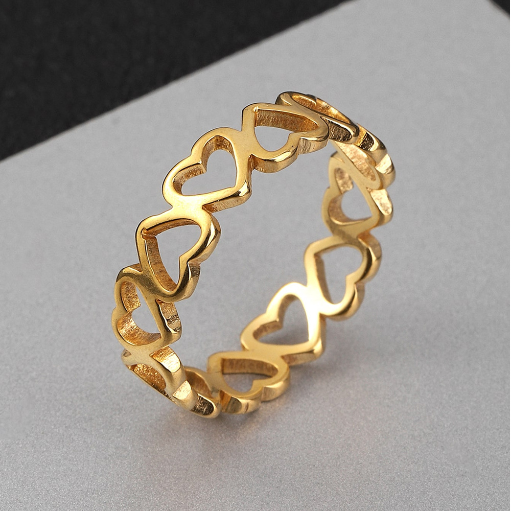 跨境不锈钢切割镂空戒指小众设计正反桃心钛钢戒指饰品厂家批发详情5