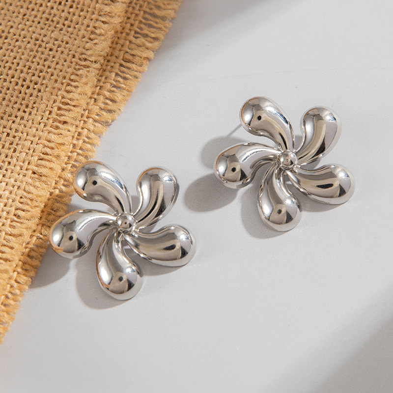 欧美跨境时尚八字麻花大水滴铁质耳环设计感几何方形扭纹耳坠耳饰详情12