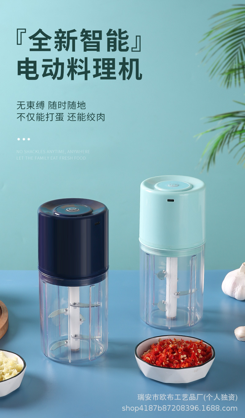 家用蒜泥神器捣蒜器电动婴儿辅食机迷你多功能打蒜器绞肉机料理机详情1