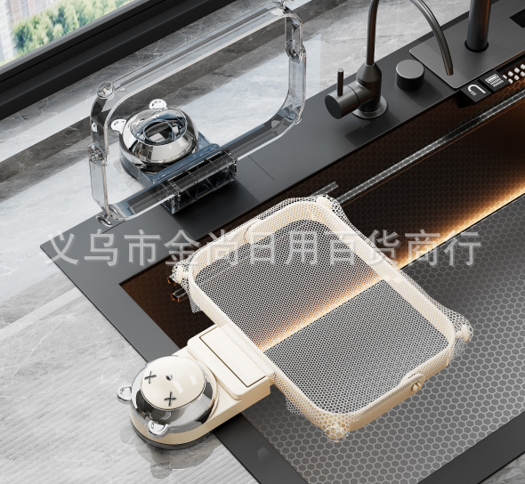 Suction cup non-drilling kitchen sink filter screen, household leftover rice multi-functional foldable sink draining rack pic 1