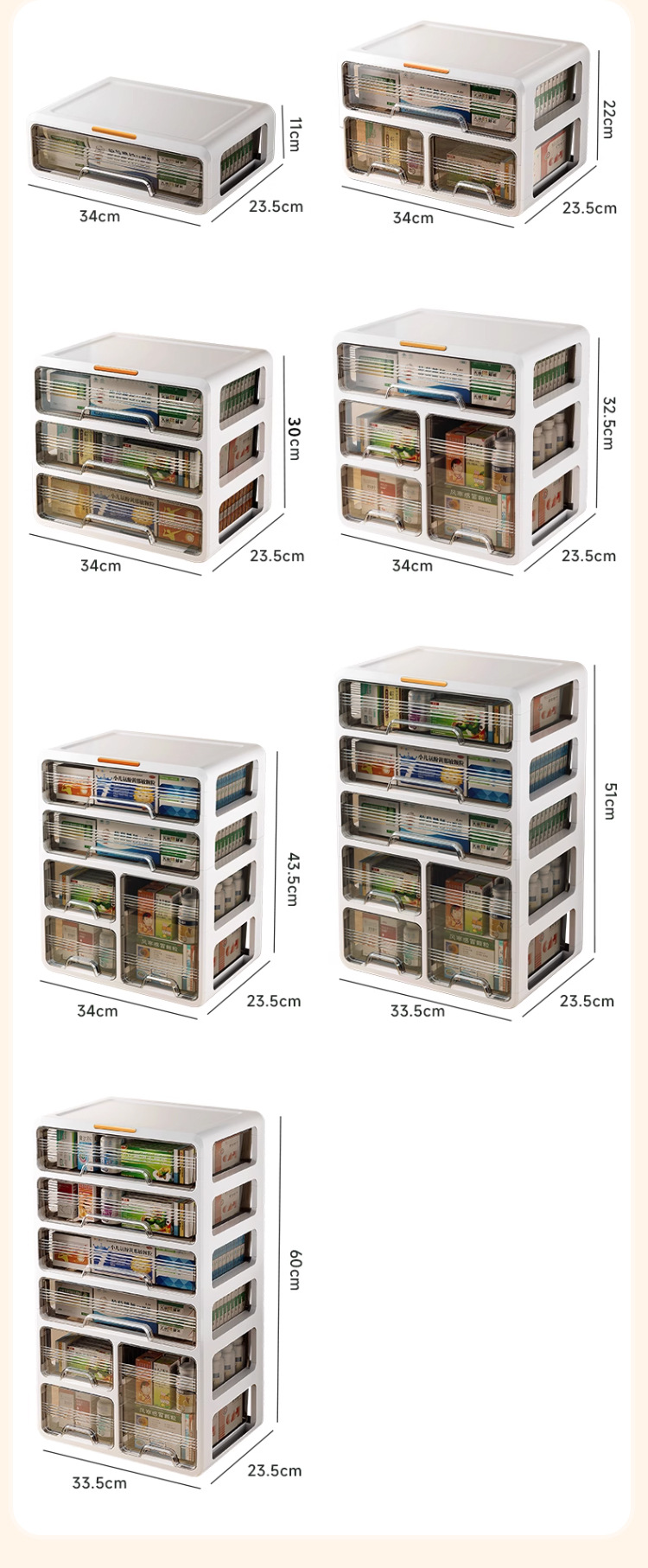 Transparent medicine box, household drawer-type medicine storage box, large-capacity household medicine box, multi-layer storage cabinet for commonly used medicines pic 10
