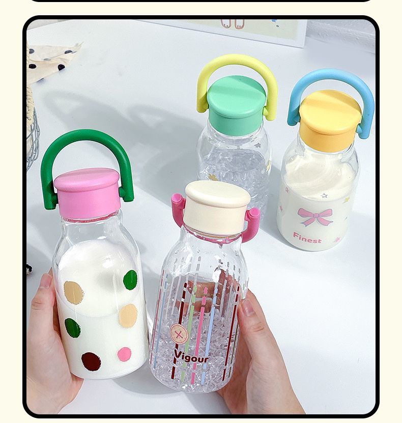 新款水杯女高颜值玻璃杯大容量带提手咖啡杯家用学生小众个性杯子详情12