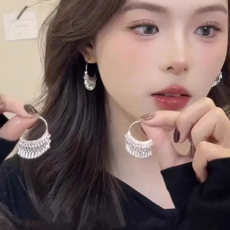 赵露思同款复古小众设计水滴流苏民族风耳环ins波西米亚旅行耳饰详情5