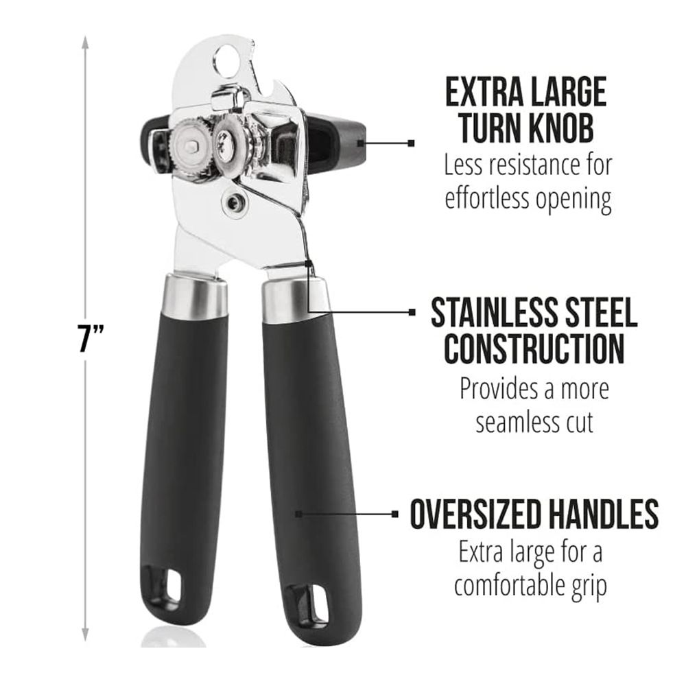 Cross-border powerful multi-functional bottle opener, kitchen small tool, manual three-in-one beer stainless steel can opener pic 1
