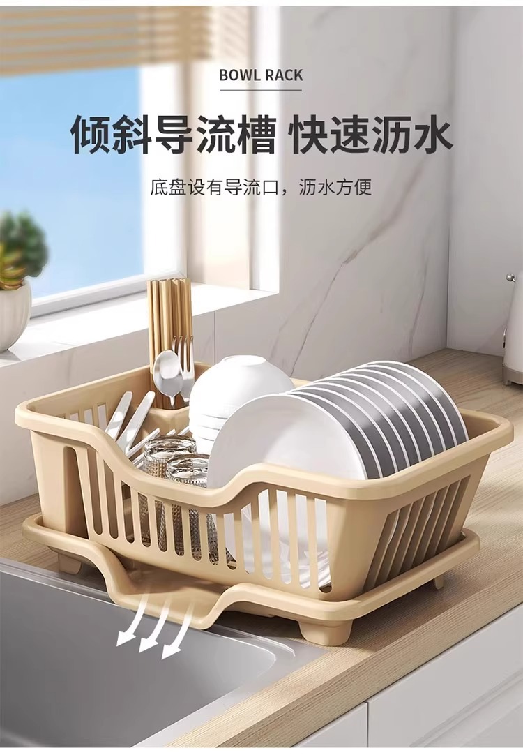 沥水碗盘架厨房碗碟沥水架水槽餐具置物架家用台面碗筷滤水收纳盒详情5