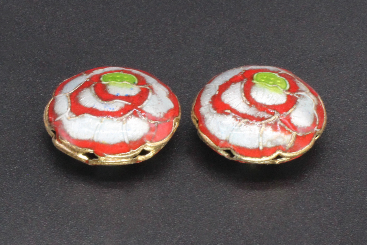 Traditional high-temperature enamel mechanism silver-blue ancient-style jewelry accessory, back cloud partition bead cloisonne 19mm mille-feuille flower pic 13
