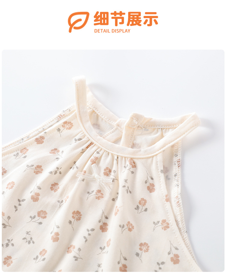 伊日家婴儿夏季衣服儿童莫代尔吊带背心裙子套装女童连衣裙无袖分详情14