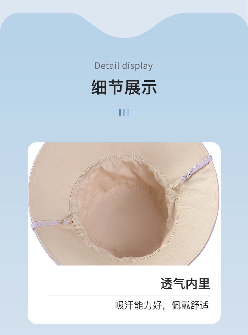 UVCOVER防晒春夏渔夫帽女显脸小盆帽夏天防紫外线遮阳太阳帽子潮详情20