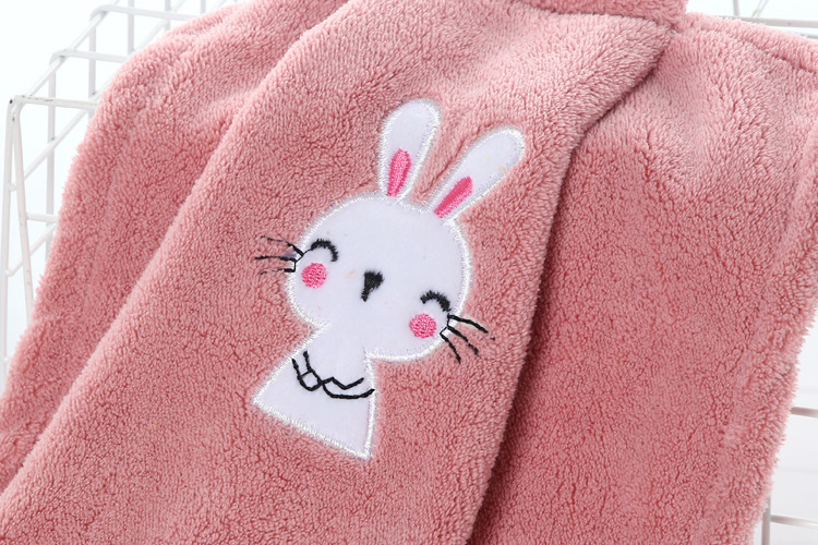 【 Chi Jia 】 High-density coral fleece cartoon embroidered hanging towels, hand towels, kitchen rags, handkerchiefs, absorbent towels pic 13