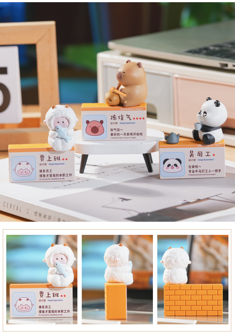 可爱小动物立牌办公室客厅家居桌面摆件解压树脂工艺品现货批发详情9