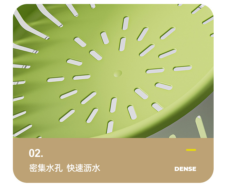 Fruit draining basket, double-layer high appearance level, multi-functional kitchen household vegetable washing basin, large-capacity hollowed-out draining basket pic 11