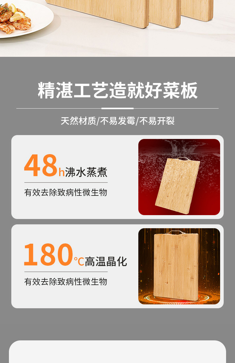 F楠竹家用加厚天然竹制切菜板厨房防霉整竹砧板批发耐用多功能菜板详情2