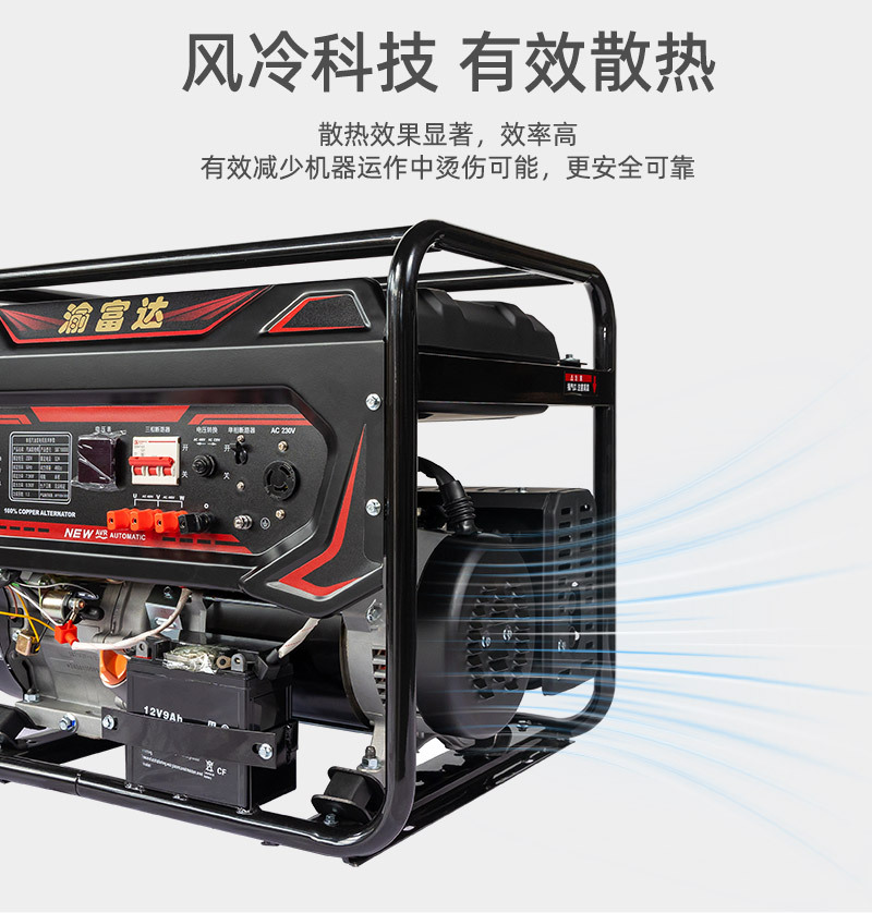 发电机组小型户外便携3KW5KW6KW8千瓦大功率家用发电机组220V详情5