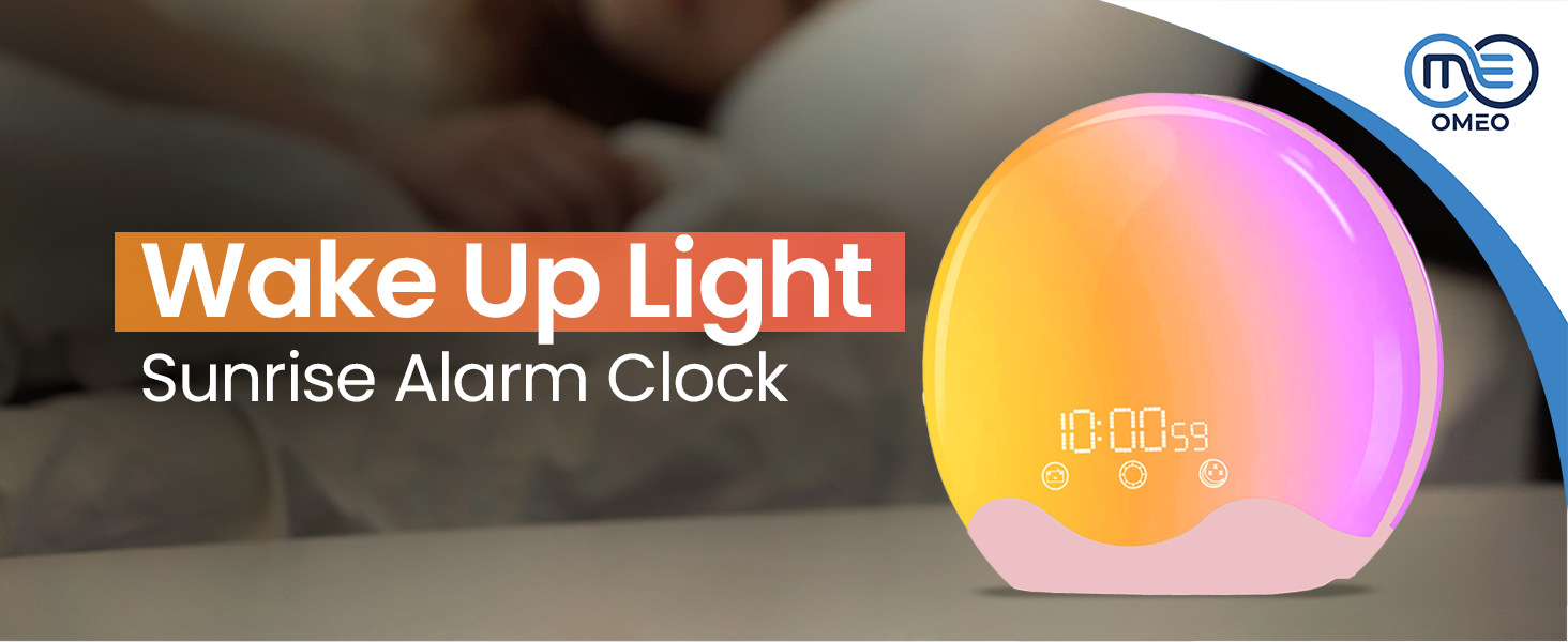 The new shell double-sided luminous simulation sunrise wake-up light, seven-color atmosphere night light, LED electronic time alarm clock pic 1