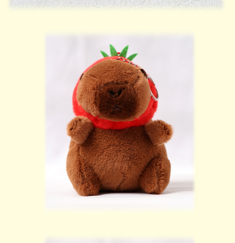 卡皮巴拉挂件水豚毛绒玩具钥匙扣布娃娃小只卡皮吧啦抖音潮玩公仔详情8