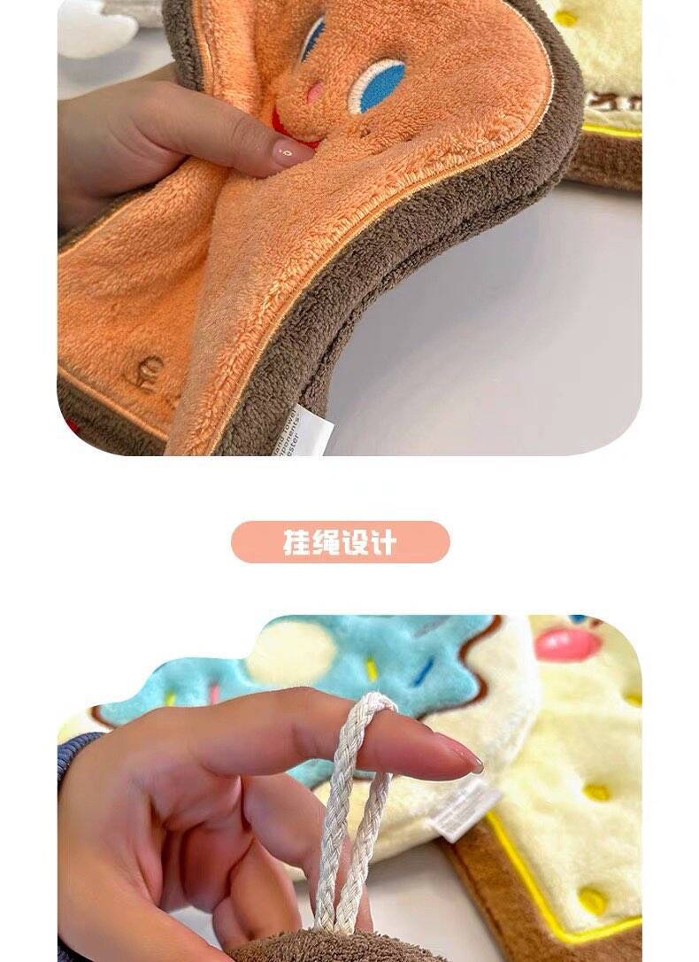 可爱擦手巾挂式吸水加厚卫生间卡通擦手帕毛巾洗手小方巾厨房抹布详情2