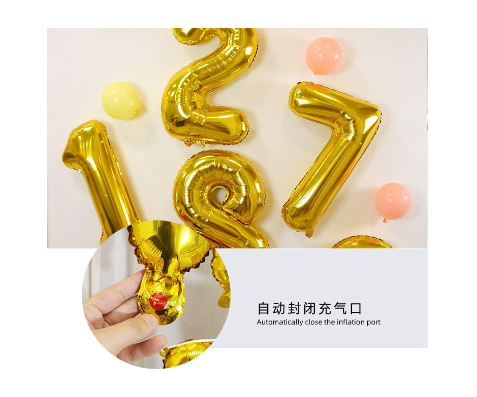 金色数字气球0到9圣诞树装饰圣诞蝴蝶结花球套装详情7